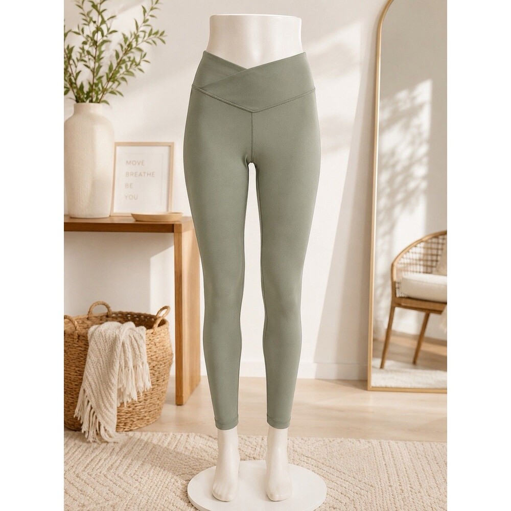 Aerie OFFLINE Real Me Women's Green High Rise 7/8 Ankle Leggings Yoga Sz M